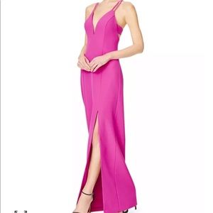 Aidan Mattox V-neck gown.
